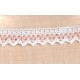 Pamutcsipke 2,2 cm fehér/rózsa cikkcakkos szélcsipke