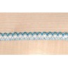 Pamutcsipke 1,3 cm fehér/metáltürkiz mintás szélcsipke