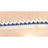 Pamutcsipke 2,2 cm fehér/kék cikkcakkos szélcsipke