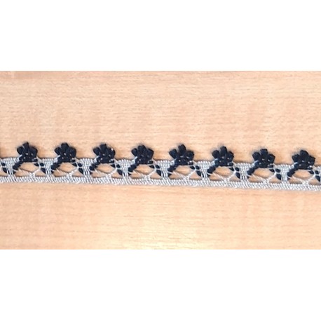 Pamutcsipke 1,3 cm kék/szürke mintás szélcsipke