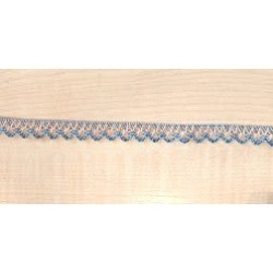 Pamutcsipke 1,2 cm bézs/kék mintás szélcsipke