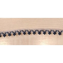 Pamutcsipke 1,3 cm kék/bézs mintás szélcsipke