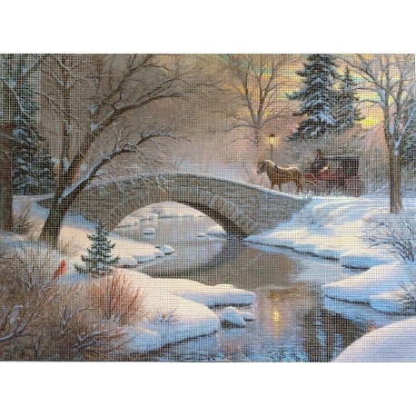 Gobelin 40x30 cm 4021 Téli táj hintóval