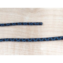 Cipőfűző vastag gömbölyű 120 cm fekete-kék mintás