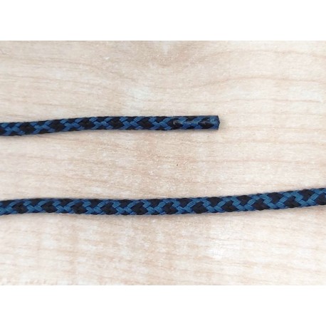 Cipőfűző vastag gömbölyű 140 cm fekete-kék mintás