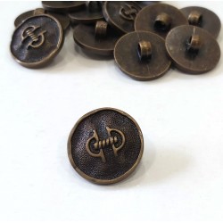 Gomb 2,1 cm antikbronz/barna