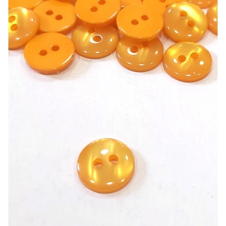 Gomb 1,2 cm narancssárga gyöngyházfényű
