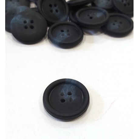 Gomb 1,5 cm fekete-kék márványos