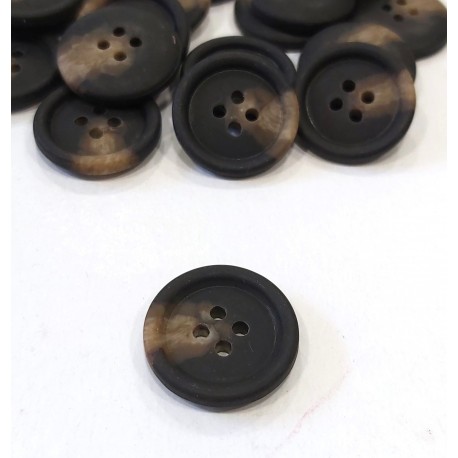 Gomb 1,5 cm fekete-barna márványos