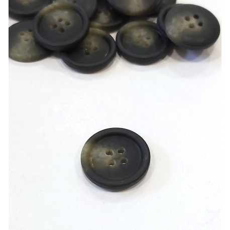 Gomb 1,5 cm fekete-khaki márványos