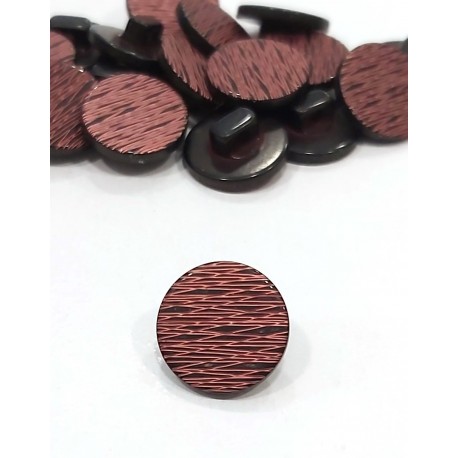 Díszgomb 1,5 cm fekete/bordó mintás