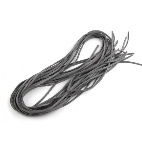 Velúr műbőrszíj 75 cm szürke