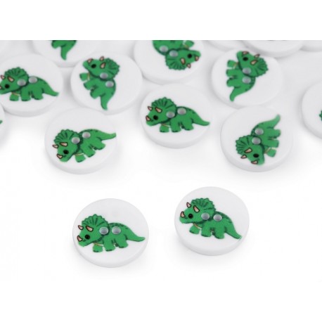 Dekorgomb 1,5 cm zöld dínó