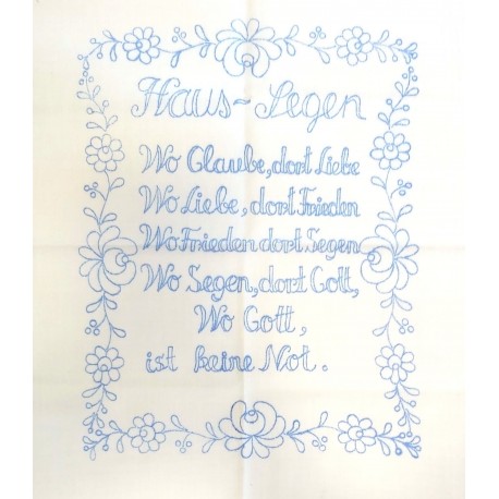 Hímezhető falikép 35x45 cm Házi áldás német szegetlen XII.