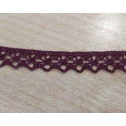 Pamutcsipke 1,3 cm bíbor hullámos szélcsipke