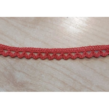 Pamutcsipke 1 cm tégla hullámos szélcsipke
