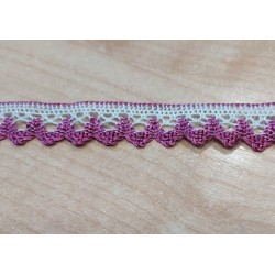 Pamutcsipke 1,8 cm fehér/metál lila cikkcakkos szélcsipke