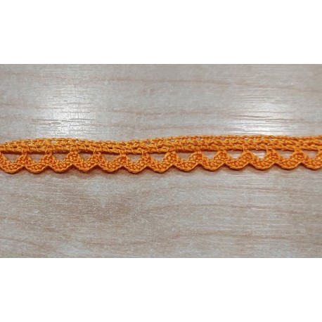 Pamutcsipke 1 cm narancssárga hullámos szélcsipke