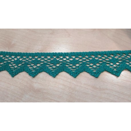 Pamutcsipke 4,3 cm zöld cikkcakkos szélcsipke