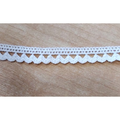 Pamutcsipke 1 cm fehér hullámos szélcsipke