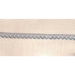 Pamutcsipke 1,1 cm kék/szürke hullámos szélcsipke