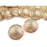 Gomb 2,5 cm fém arany