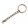 Kulcskarika lánccal 2,5 cm bronz