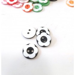 Gomb 1,3 cm virág fekete