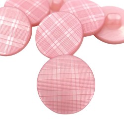 Gomb 2 cm rózsaszín kockamintás gyöngyházfényű