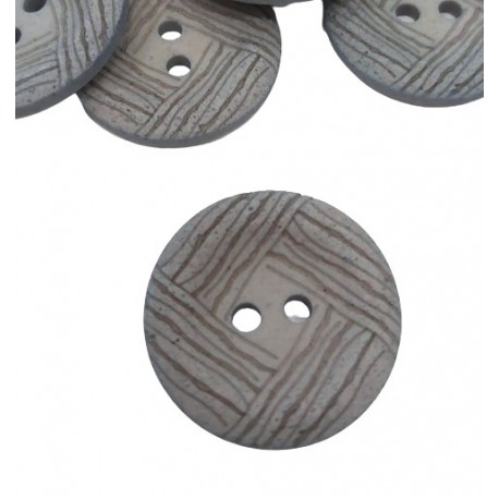 Gomb 2,3 cm kék vonalmintás