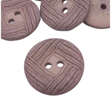 Gomb 2,3 cm lila vonalmintás