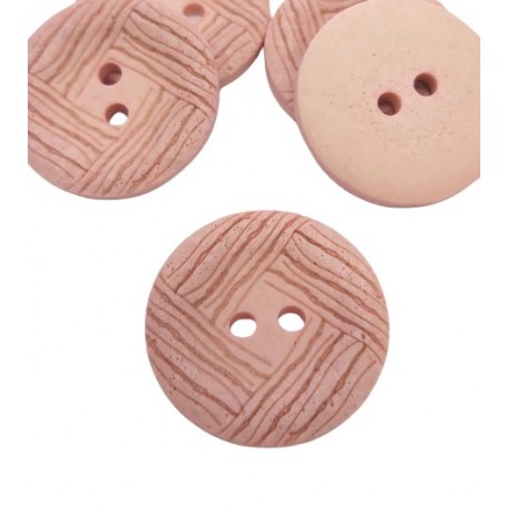 Gomb 2,3 cm rózsaszín vonalmintás