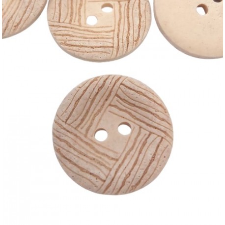 Gomb 2,3 cm bézs vonalmintás
