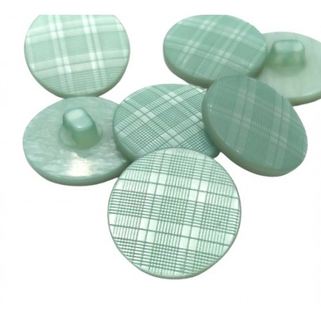 Gomb 2 cm zöld kockamintás gyöngyházfényű