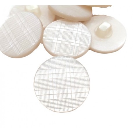 Gomb 2 cm krém kockamintás gyöngyházfényű