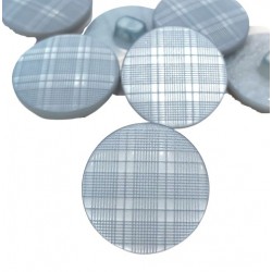 Gomb 2 cm kék kockamintás gyöngyházfényű