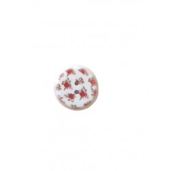 Dekorgomb 2,5 cm fehér piros rózsás