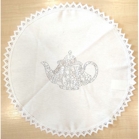 Kis csipkés terítő 34 cm teáskanna