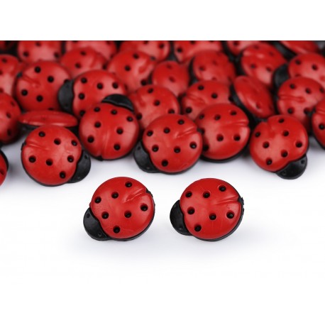 Babagomb 1,5 cm piros katica