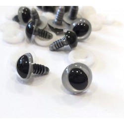 Biztonsági szem párban 1,5 cm ezüst macskaszem