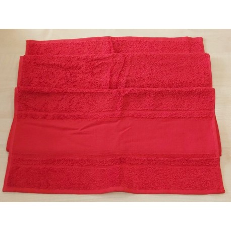 Hímezhető törölköző 50x100 cm piros