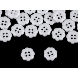 Gomb 1,3 cm fehér virág