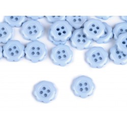 Gomb 1,3 cm kék virág