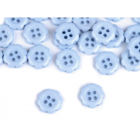 Gomb 1,3 cm kék virág