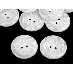 Dekorgomb 3,8 cm fehér gyöngyház