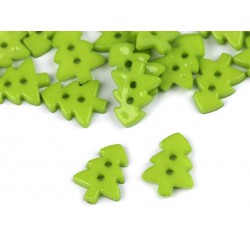 Gomb 1,3x1,7 cm zöld fenyőfa