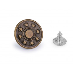 Farmergomb beütős 1,7 cm antik bronz Csillag