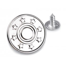 Farmergomb beütős 2 cm nickel Csillagok