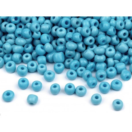 Üveg kásagyöngy 4 mm világoskék 50 g