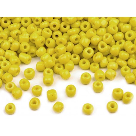 Üveg kásagyöngy 4 mm sárgászöld 50 g